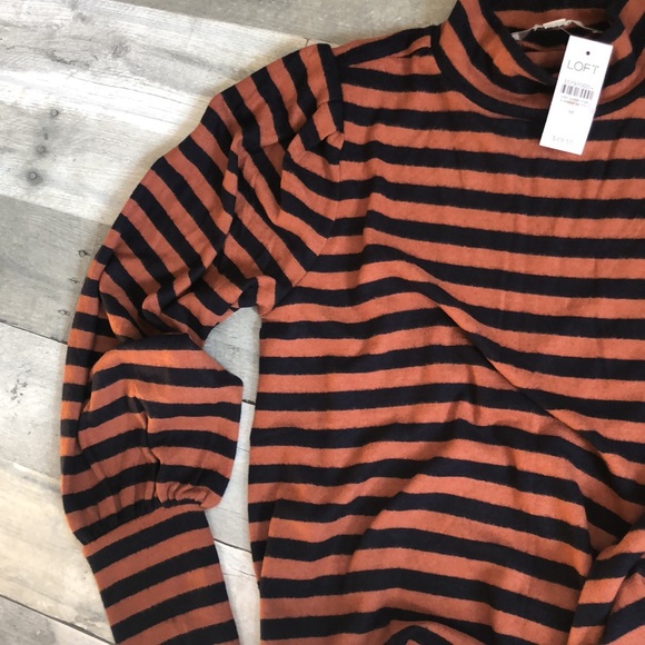 Loft striped mock neck top - Picture 2 of 7